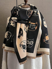 Animal Printed Fringed Keep Warm Shawl&Scarf