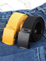 Casual 7 Colors Solid Color Canvas Weave Belt