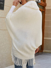 Solid Color Tasseled Batwing Sleeves Loose Cardigan Coats
