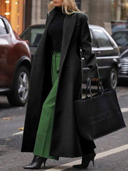 Long Sleeves Solid Color Notched Collar Blazer Coats