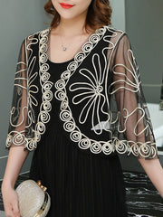 Gauze See-Through Plus Size Sleeveless V-Neck Outerwear