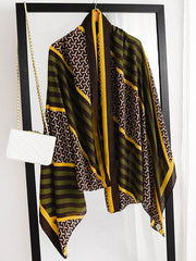 Stripe Print Warm Sun-Proof Silk Scarf