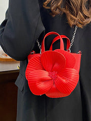Flower Shape Pleated Split-Joint Tote Bags Handbags Crossbody Bags Bags