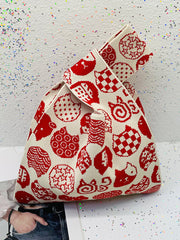 Cartoon Printed Cute Woven Handbag Bags