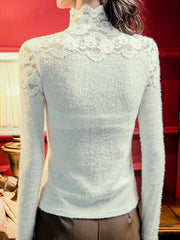 Solid Color Split-Joint Long Sleeves Plus Size High Neck T-Shirts Tops