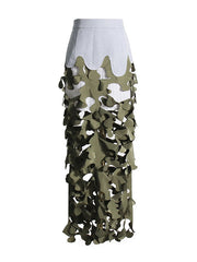 Asymmetric Split-Joint Split-Side Zipper High Waisted Loose Skirts Bottoms