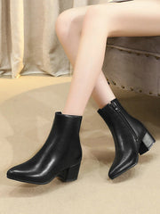 Pointed-Toe Ripped Split-Joint Pumps Chelsea Boots