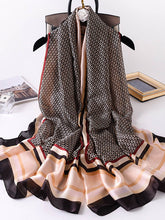 Vintage Contrast Color Silk Imitation Shawl&Scarf