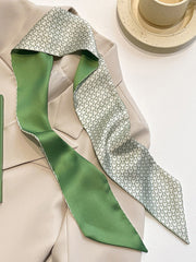 Urban Silk Imitation Contrast Color Printed Green Scarf