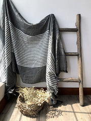 Tassels Stripe Cape Scarf