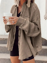 Vintage Loose Irregular Solid Color With Pockets Jackets