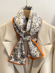Contrast Color Floral Printed Scarf Hair Band