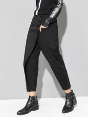 Leisure Irregularity Solid Color Harem Pants