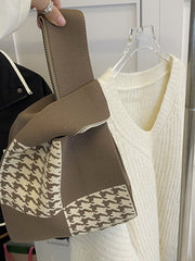 Houndstooth Woven Handbag Bags Accessories