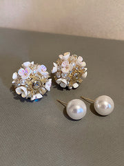 Original Zircon Beads Flower Earrings