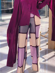 Color-Block Loose Trousers Casual Pants Bottoms