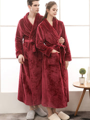 Comfortable Solid Bandage Pajama Robe