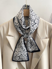 Contrast Color Floral Printed Scarf Hair Band
