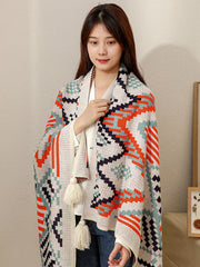 Home Keep Warm Contrast Color Jacquard Blankets Accessories