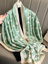 Floral Printed Letter Print Sun Protection Wrap Scarf