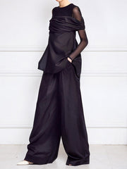 Solid Color Loose Wide Leg Trousers Casual Pants Bottoms