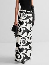 H-Line Contrast Color Floral Printed Skirts Bottoms