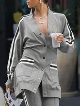 Long Sleeves Split-Joint V-Neck Outerwear