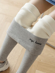 Casual Skinny Leg Letter Print Keep Warm Leggings