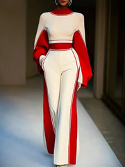 Striped Loose Wide Leg Trousers Casual Pants Bottoms