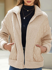 Split-Joint Velvet Long Sleeves Loose Lapel Outerwear