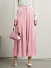 Elasticity Pleated Pockets Solid Color High Waisted Skirts Bottoms