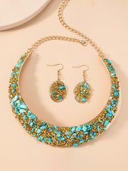 Geometric Rhine Stones Shiny Irregularity Sets Necklaces Accessories Earrings Accessories