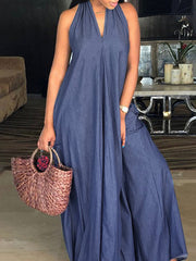 Wide Leg Halter-Neck Maxi Dresses