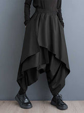 Asymmetric Elasticity Layered Solid Color High Waisted Loose Culotte