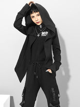 Original Solid Irregularity Elasticity Hooded Outwear