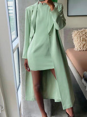 Solid Color Split-Joint Long Sleeves Loose Lapel Suit Outerwear