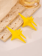 Solid Color Star Shape Drop Earrings