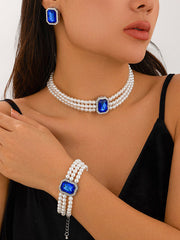 Geometric Layered Rhine Stones Earrings Accessories + Necklaces Accessories + Bracelet Accessories