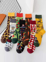 Contrast Color Sweat-Absorbing Socks Accessories