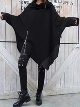 Asymmetric Split-Joint Zipper Batwing Sleeves Loose Heaps Collar Sweatershirt