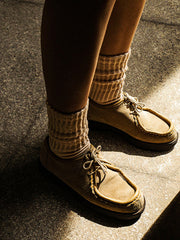 Elasticity Pleated Solid Color Socks