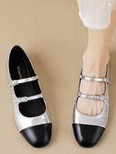Belt Buckle Round-Toe Split-Joint Mary Janes Flat Shoes