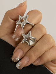 Adjustable Hollow Star Shape Normcore Rings Accessories