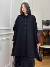 Simple Loose Batwing Sleeves Split-Joint Solid Color Lapel Blouses