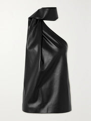 Asymmetric Solid Color Sleeveless High Neck Vest Top