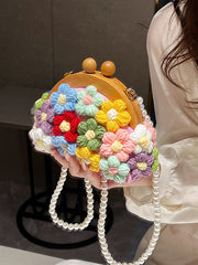 Chains Flower Shape Handbags Crossbody Bags