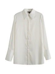 Casual Loose Long Sleeves Buttoned Solid Color Lapel Collar Blouses&Shirts Tops