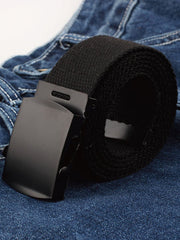Casual 7 Colors Solid Color Canvas Weave Belt
