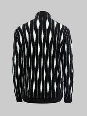 Contrast Color Long Sleeves High-Neck Sweater Tops