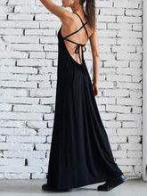 Loose Sleeveless Backless Solid Color Spaghetti-Neck Maxi Dresses